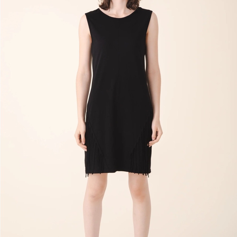 NWT Prairie Underground Heron Fringe Dress, Black